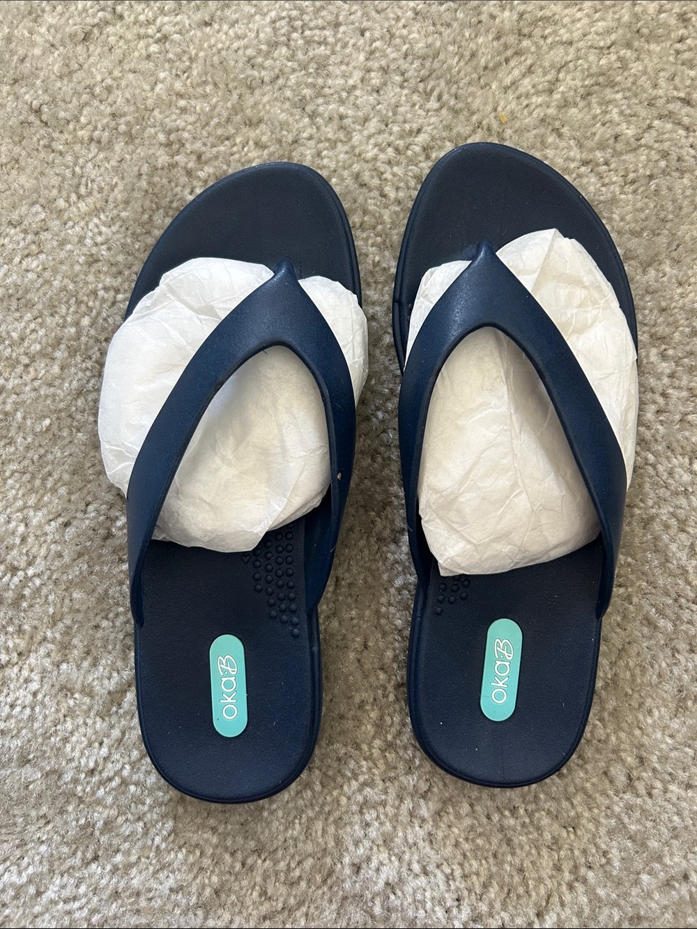 OKA b. Navy Blue Women's Flip Flops (size M, 7/8)